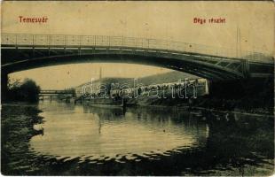 1909 Temesvár, Timisoara; Béga részlet, híd. W.L. Bp. 145. / riverside, bridge (Rb)