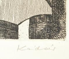 Kádár György (1912-2002): Csendélet. Rézkarc, papír, jelzett. feltekert állapotban, 29x19 cm