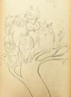 1942-1952 Róna Emy (1904-1988) grafikusművész vázlatfüzete könyvként bekötve, több mint 200 rajzzal,...