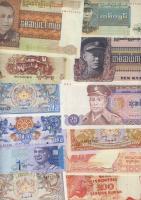 Burma, Myanmar, Srí Lanka, Bhutan, Malaysia, Bangladesh, Nepal, India, Indonézia 56 klf modern bankjegy T:I