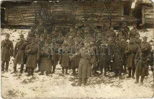 1916 A cs. és kir. 65. gyalogezred tábori zenekara télen Kelet-Galíciában / WWI Austro-Hungarian K.u.K. military band in Eastern Galicia in winter. photo (EM)