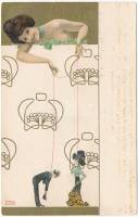 1904 "Marionettes" Art Nouveau, litho s: Raphael Kirchner (felületi sérülés / surface damage)