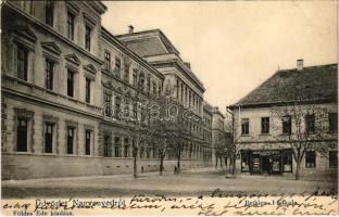 1906 Nagyenyed, Aiud; Bethlen főiskola, üzlet. Földes Ede kiadása / college, school, shop