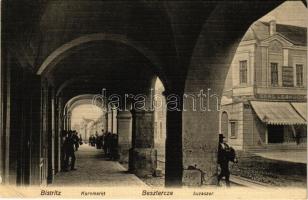 1909 Beszterce, Bistritz, Bistrita; Búzeszer, Carl Lebkuchner üzlete / Kornmarkt / square, shop (EK)