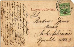 1910 Kunszentmiklós, Vasút utca, községi fiú iskola. W.L. (?) 1281. (EM)