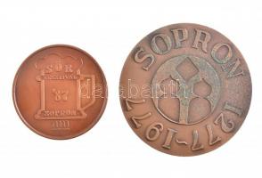 Renner Kálmán (1927-1994) 1977. "Sopron 1277-1977" Br emlékérem (59mm) + 1987. "Sör F...