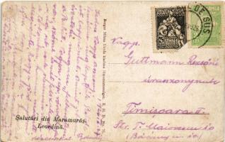 1926 Leordina (Máramaros), utca télen, templom / winter, street, church