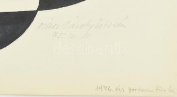 Szász Károly István (1909-1979): Absztrakt kompozíció, 1975.10.11. Filctoll, papír, jelzett. 40,5×29...