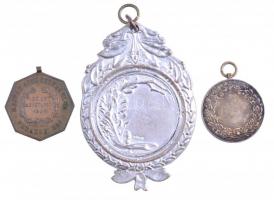 Vegyes 3db-os sportérem tétel, benne ~1920. Ezüstözött fém lövész érem "FÜSTI ÖTVÖS" gyárt...