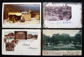 92 db vegyes külföldi lap tengerentúlival, jobbakkal, lithokkal / 92 foreign cards with overseas, lithos  and better ones