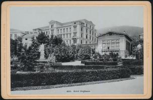 1899 Abbazia (Opatija), Hotel Stephanie, keményhátú fotó Stengel&Co., 10,5×16,5 cm