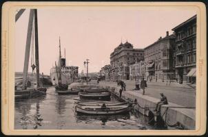 1899 Fiume (Rijeka), Riva Szapáry, keményhátú fotó Stengel&Co., 10,5×16,5 cm