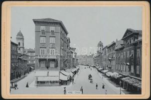 1899 Fiume (Rijeka), Korzó, keményhátú fotó Stengel&Co., 10,5×16,5 cm