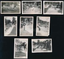 cca 1930-1940 Budapest, Gellért Fürdő, 8 db fotó, 4,5×6,5 cm