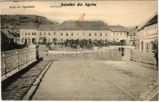 1930 Szentágota, Agnetheln, Agnita; Marktplatz / Fő tér, piac, üzletek / market square, shops