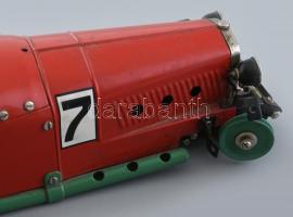 Märklin Oldtimer versenyautó, fém, kissé hiányos, kopásnyomokkal, kisebb rozsdafoltokkal, 36x13,5x9 ...