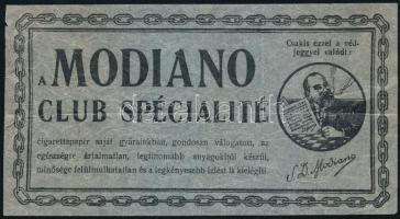 Modiano Club Spécialité cigarettapapír reklámcédula gyűrődésekkel