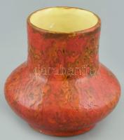 Tófej retro kerámia váza. Kézzel festett, jelzés nélkül, hajszálrepedt. m: 11 cm