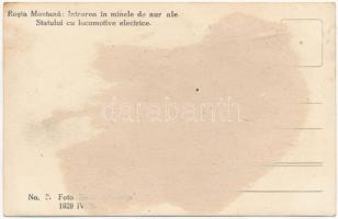 1929 Verespatak, Goldbach, Rosia Montana; Intrarea in minele de aur ale Statului cu locomotive elect...