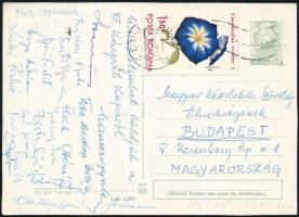 1971 Női kézilabda válogatott tagjainak aláírása képeslapon
