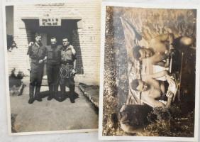 cca 1940 Repülős őrmester fotóhagyatéka 27 db fotó katoánkról, oktatásról, légi felvételekről, stb