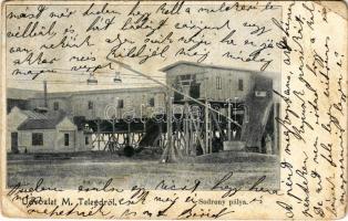 1905 Mezőtelegd, Tileagd; Sodronypála / wire rope station (apró lyuk / tiny pinhole)