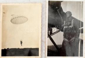 cca 1940 Radócz Gyula ejtőernyős katona fotó hagyatéka és okmány 35 fotó + 4 dokumentum