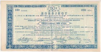 1890. Alföldi és Délmagyarországi általános kiállítás sorsjegy 50kr-ról T:III