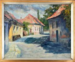 Hubay Miklós (1922 - ): Kőszegi részlet. Olaj, vászon. keretben. Jelzett. 60x75cm