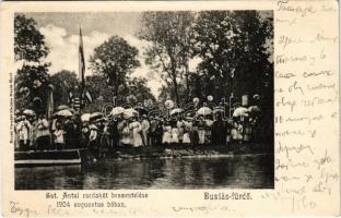 1906 Buziásfürdő, Baile Buzias; Szent Antal csodakút beszentelése 1904 augusztus hóban. Nosek Gusztáv kiadása / consecration and blessing of the spring well (EK)