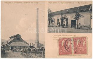 1920 Dalbosec, Dalbosfalva, Dalboset; Üveggyár, Feigl Johan üzlete és saját kiadása / Glasfabrik, Feigls Warenhaus / Fabrica de oriaga, Feigl negotitor / glassworks, glass factory, publishers shop. TCV card (EK)