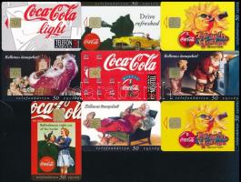 1994-1998 MATÁV Coca Cola 9 db klf telefonkártya jó állapotban