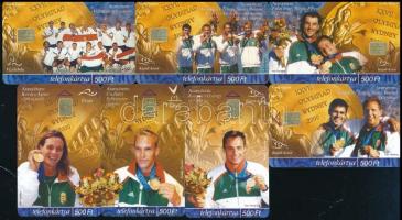 2000 MATÁV olimpia Sydney 7 db klf telefonkártya, mind csak 30 000 példányos, jó állapotban