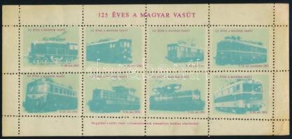 125 éves a magyar vasút levélzáró emlékív 12 db
