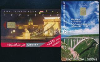 1999-2001 MATÁV 2 db klf Hidak telefonkártya, benne 2000 példányos ritkaság is, jó állapotban