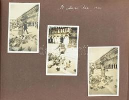 cca 1920-1930 Utazás Európában Abbázia, olasz, francia, stb országok, feliratozva Fotóalbum díszkötésben 310 fényképpel