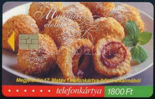 2002 MATÁV szilvás gombóc telefonkártya, 2000 példányos ritkaság, jó állapotban