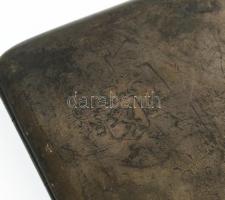 Ezüst(Ag) cigarettatárca, címervésettel, jelzett, 12x8 cm, nettó: 157 g