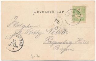 1904 Várköz, Vrádiste, Wradist (Holics, Holic); utca, templom, malátagyár / Malz-Fabrik / street, ch...