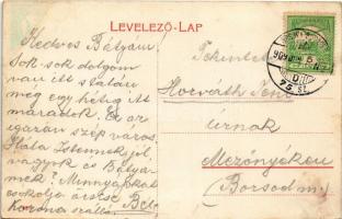 1909 Temesvár, Timisoara; Losonczy tér, Szerb templom, Kerschek üzlete, csendőr / square, Serbian ch...