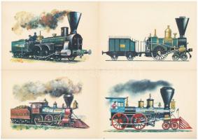 1972 MOZDONYOK 1769-1860 - 18 db modern képeslap tokban / LOCOMOTIVES - 18 modern postcards in case