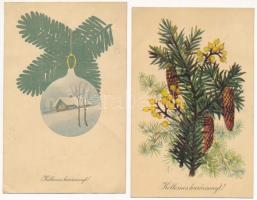 20 db főleg MODERN karácsonyi üdvözlő motívum képeslap, vegyes minőség / 20 mostly modern Christmas ...