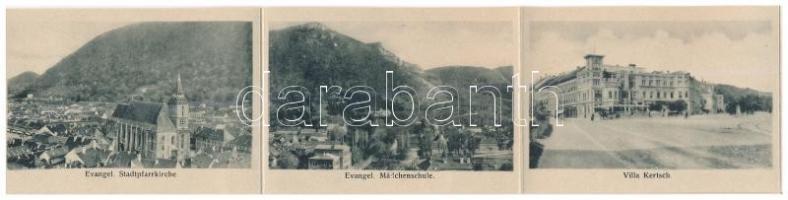 Brassó, Kronstadt, Brasov; látkép. Keményhátú leporellólap / general view. Thick wooden leporellocar...