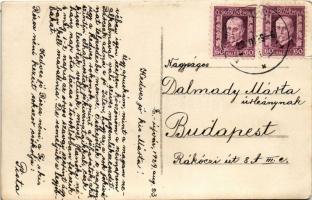 1929 Érsekújvár, Nové Zámky; Tisztviselő palota, J. Vajda reklám / Úradnicky dom / officers palace. ...