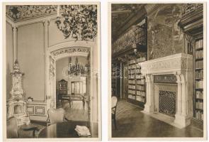 Budapest VIII. Fővárosi Könyvtár (FSZEK), belső - 7 db régi képeslap