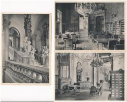 Budapest VIII. Fővárosi Könyvtár (FSZEK), belső - 7 db régi képeslap