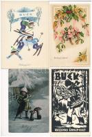 7 db főleg MODERN üdvözlőlap és mini lap / 7 mostly modern greeting postcards and mini cards