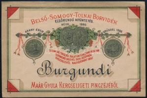 Belső-Somogy-Tolnai Borvidék Burgundi Maár Gyula kercseligeti pincéjéből boros címke