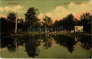 1909 Buziásfürdő, Baile Buzias; Szent Antal tó és Phönixfürdő / lake and spa (EK)