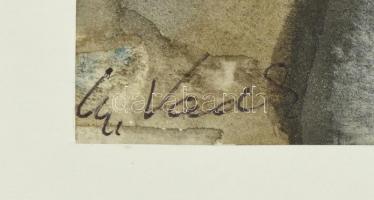 Gy.Vad Erzsébet (1925-2012): Utcarészlet. Akvarell, papír, jelzett. Paszpartuban. 15,5x22 cm. Soós I...